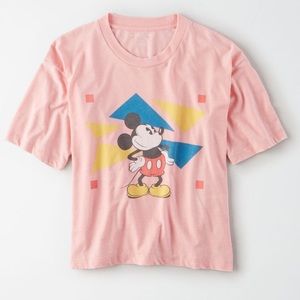 pink ae disney mickey shirt